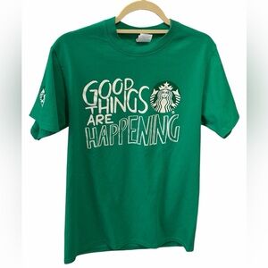 Starbucks "Good Things Are Happening" Green Graphic T-Shirt